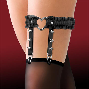 Cinderella - Garter Harness Donna nero a balze con cuore