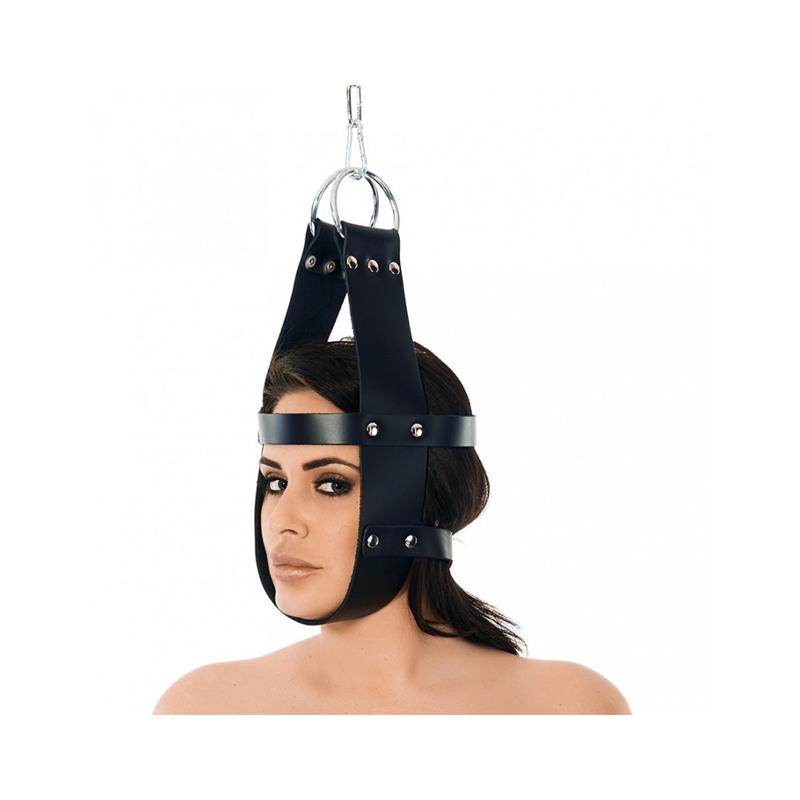 Rimba Bondage Play - Adjustable Leather Hanging Mask