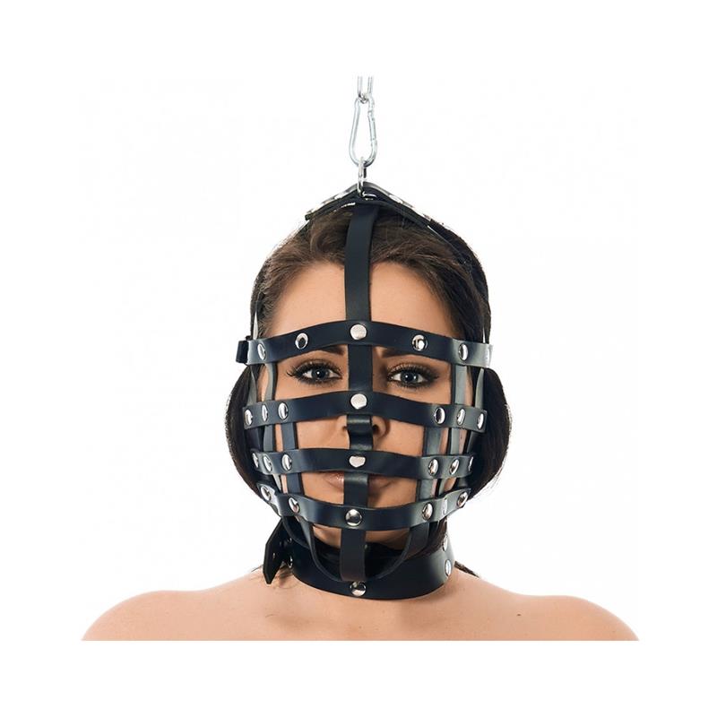 Rimba - Bondage Play Leather Mask with Adjustable Muzzle Shape