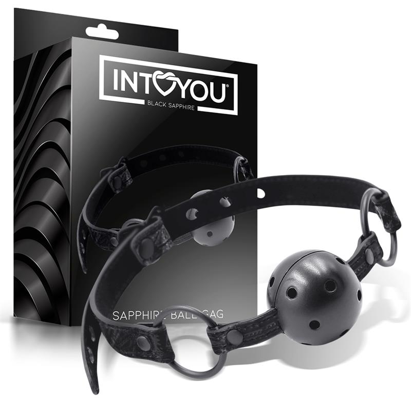 IntoYou Black Sapphire - Vegan Leather Breathable Ball Gag