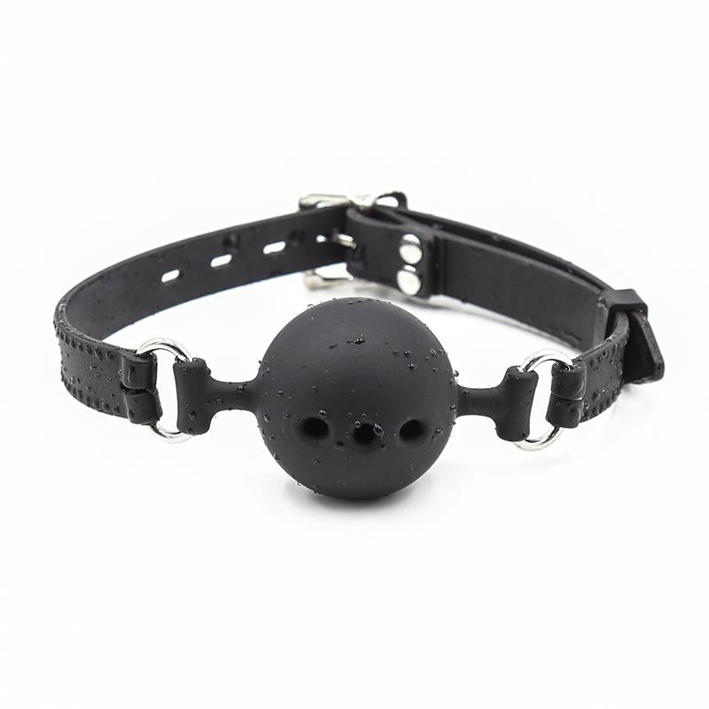 Fetish Addict - Silicone Breathable Ball Gag Adjustable 4 cm Size S Black