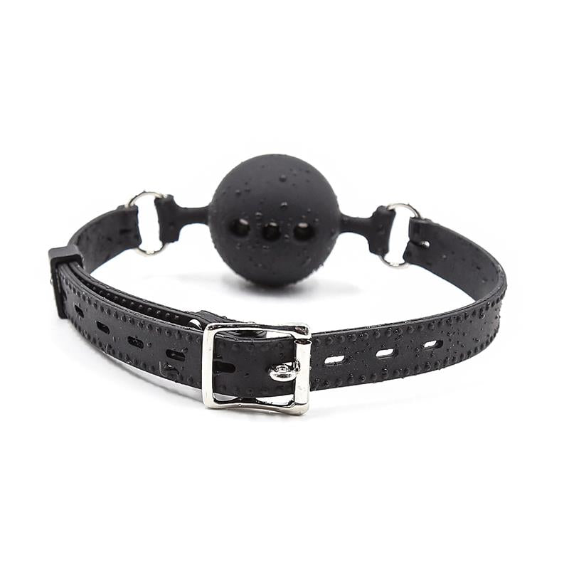 Fetish Addict - Silicone Breathable Ball Gag Adjustable 4 cm Size S Black