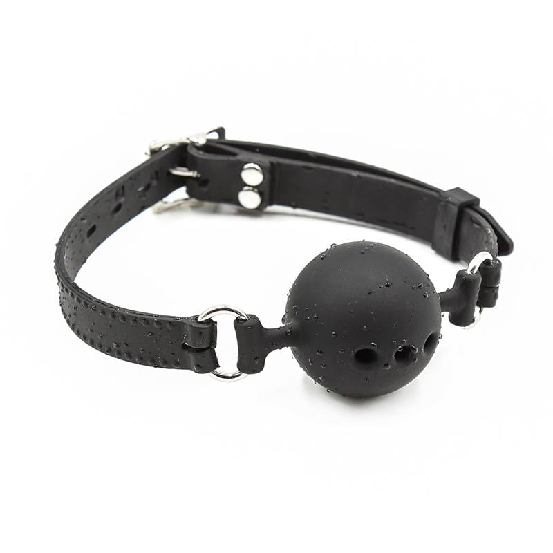 Fetish Addict - Silicone Breathable Ball Gag Adjustable 4 cm Size S Black